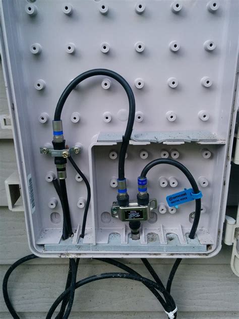 coax junction box outdoor|installing cable through exterior wall.